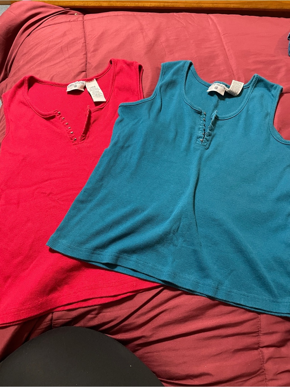 Kathy Ireland Tank Top Set - Teal and Bright Pink